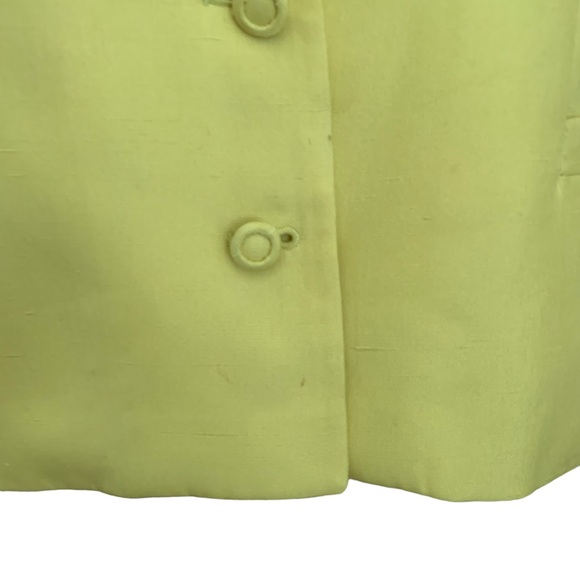 Vintage 90s Istante Versace Bright Yellow Silk Jacket Medusa Button sz 42 - Picture 12 of 16